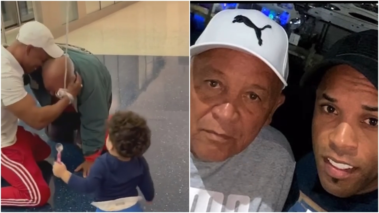 Emotivo abrazo de un padre cubano de 70 años a su hijo en EEUU tras una larga travesía (video)