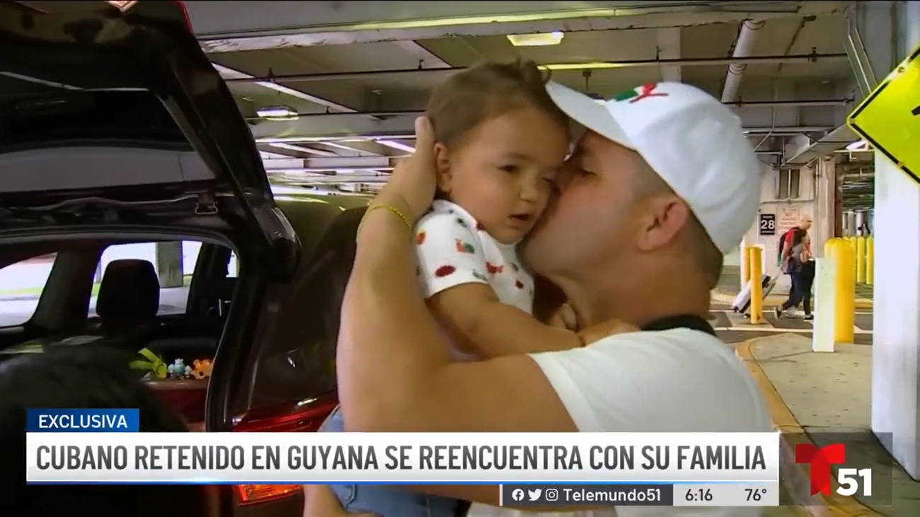 Regresa a EEUU cubano retenido en Guyana en proceso de reunificación familiar (video)