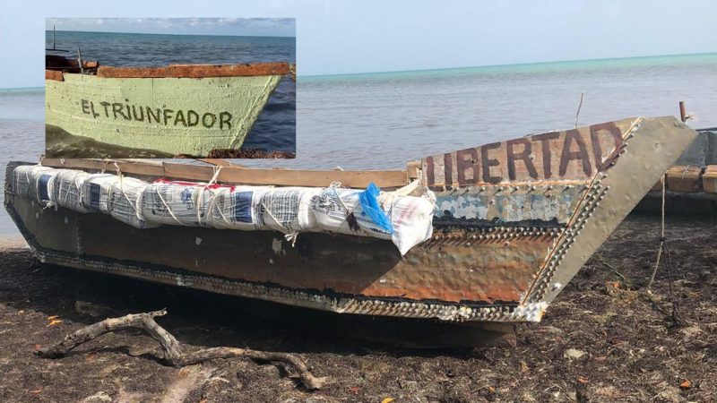 Libertad, el nombre del bote con el que tocaron tierra 16 balseros cubanos en EEUU