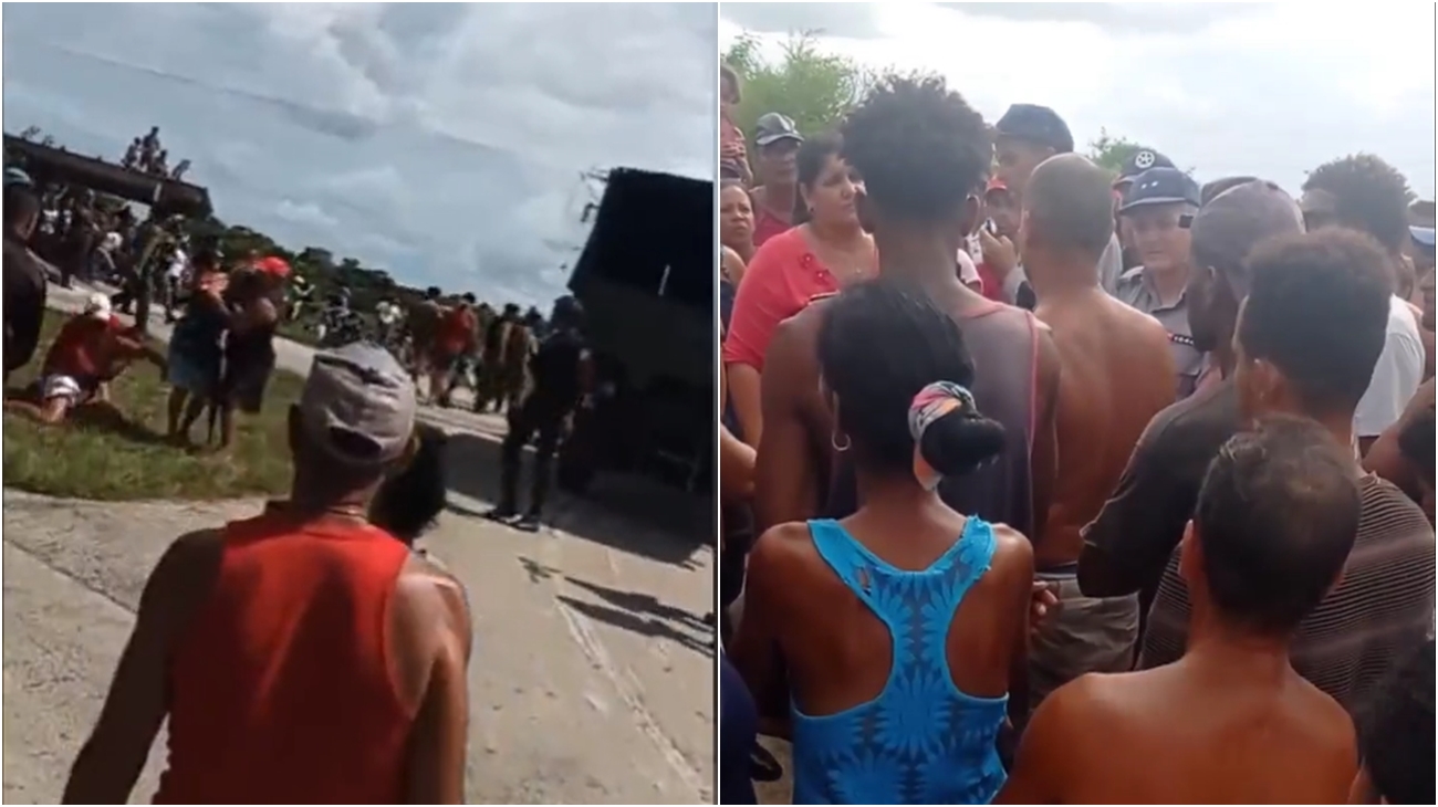 Viral: Cubanos piden a la policía que los dejen salir del país en balsa tras un altercado (video)