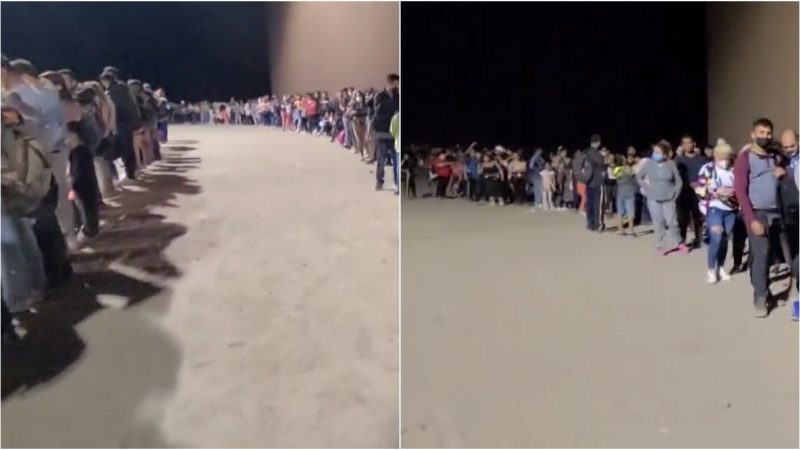 Cubanos en un desfile gigante de migrantes cruzando la frontera de EEUU por Yuma (video)