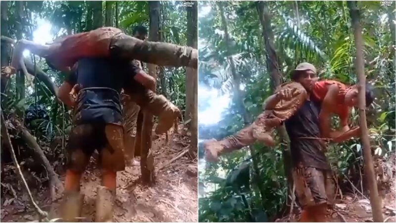 Venezolano ayuda a su amigo con discapacidad a cruzar la selva del Darién (video)