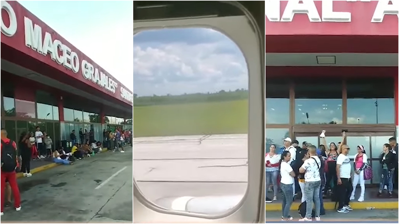 Video: Cientos de cubanos hacia Nicaragua y se acuerdan de Díaz-Canel cuando el avión despega