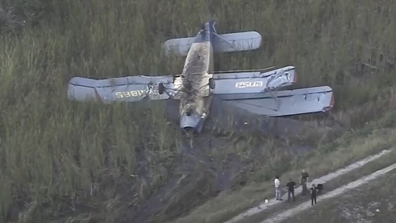 Rescatan a dos personas tras caer avioneta cubana en los Everglades, Florida (video)