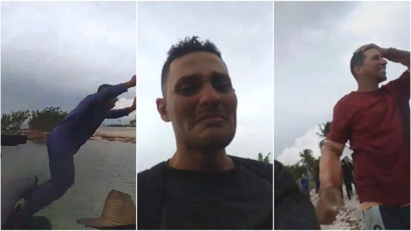 Emotivo: Llorando, así celebran estos 22 balseros cubanos su arribo a EEUU en Navidad (video)