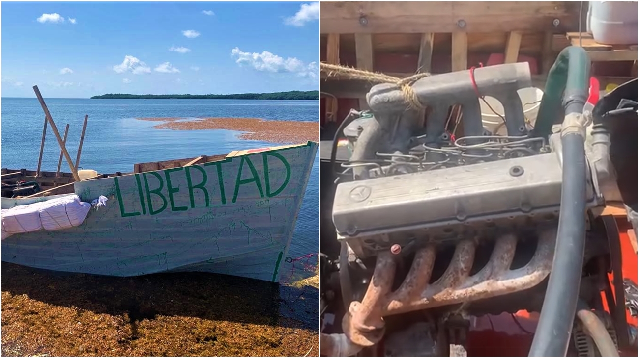 Balseros adaptaron el motor de un Mercedes de los 80 a un bote y escapan de Cuba (video)