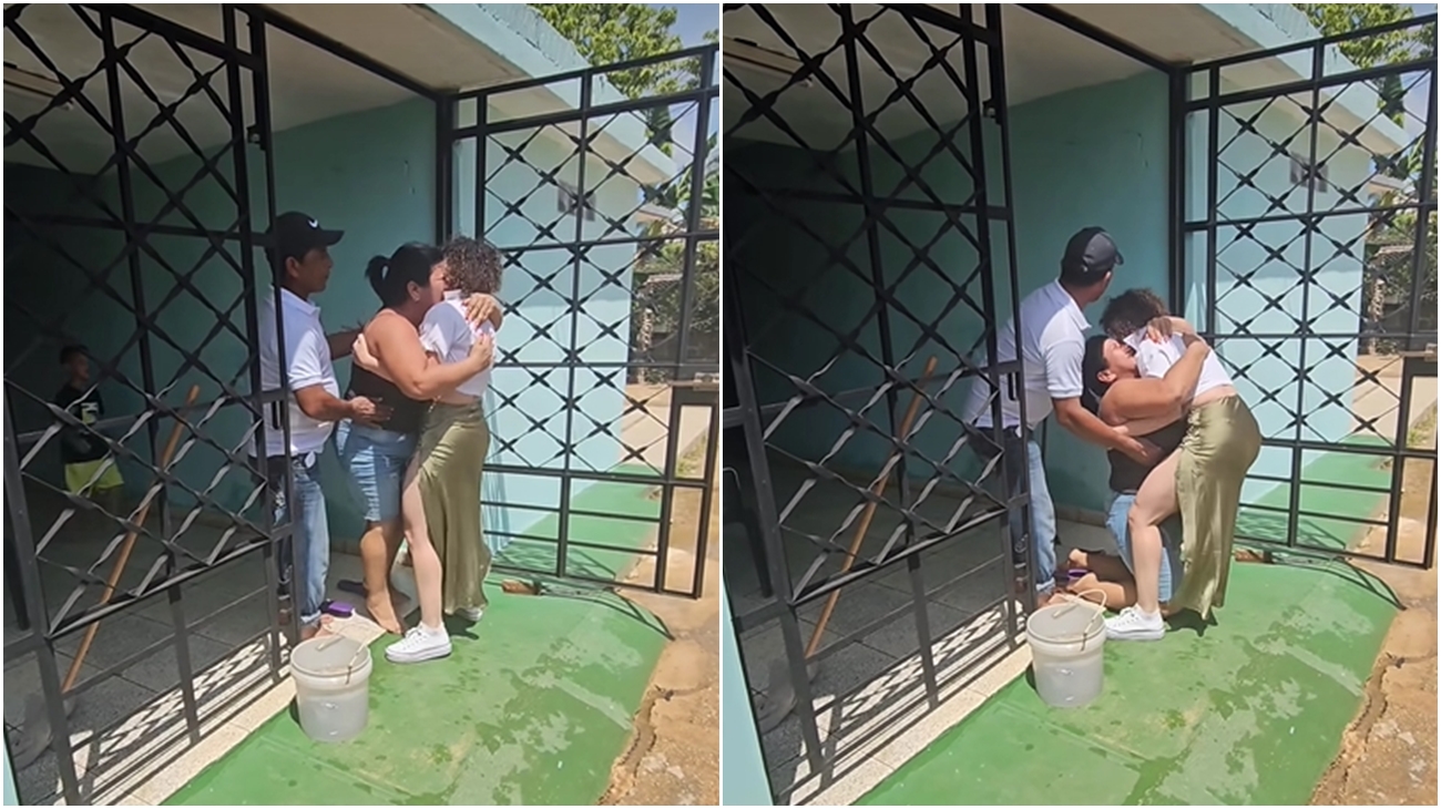 Emotivo: Madre cubana se desploma al volver a abrazar a su hija 5 años después de emigrar