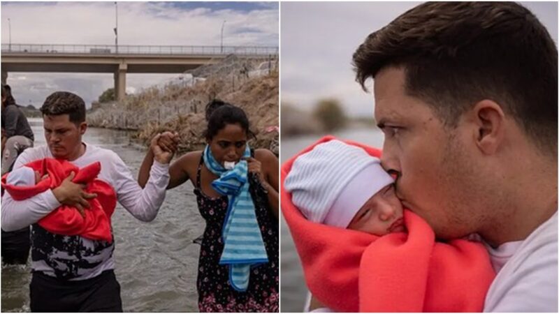 Viral: Matrimonio de cubanos cruza a EEUU por el río Bravo con su hijo recién nacido (fotos)