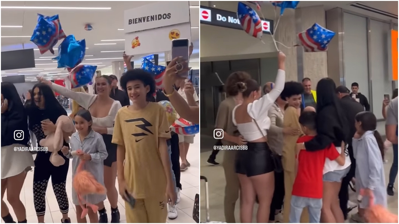 Viral: Llegan 12 cubanos de una misma familia a EEUU beneficiados con el parole (video)